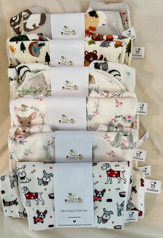 Bib & Burp Cloth Gift Set